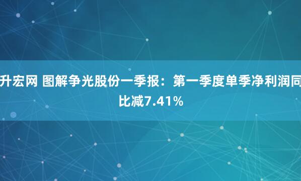 升宏网 图解争光股份一季报：第一季度单季净利润同比减7.41%