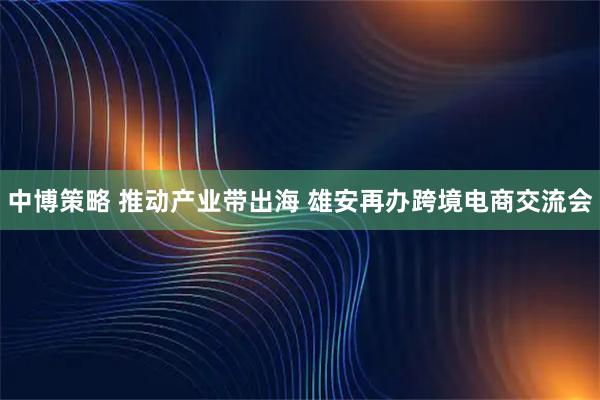 中博策略 推动产业带出海 雄安再办跨境电商交流会